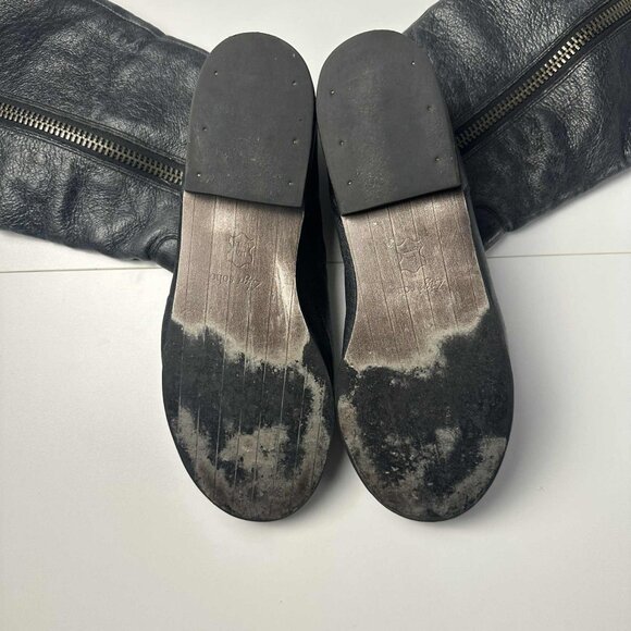 Zigi Soho “Mixer” Distressed Dark Grey Leather Tall Boots – Size 9 - Picture 6 of 13